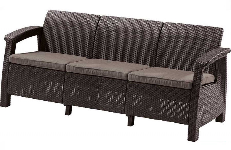 Садовый диван Keter Corfu, коричневый, 182 см x 70 см x 79 см