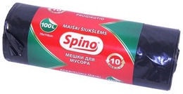 Spino Garbage Bags 33my 100l 10Pcs Black