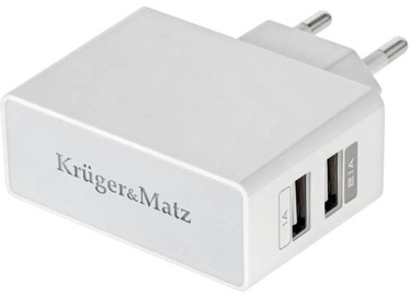 Lādētājs Kruger&Matz, USB/AC/DC, balta