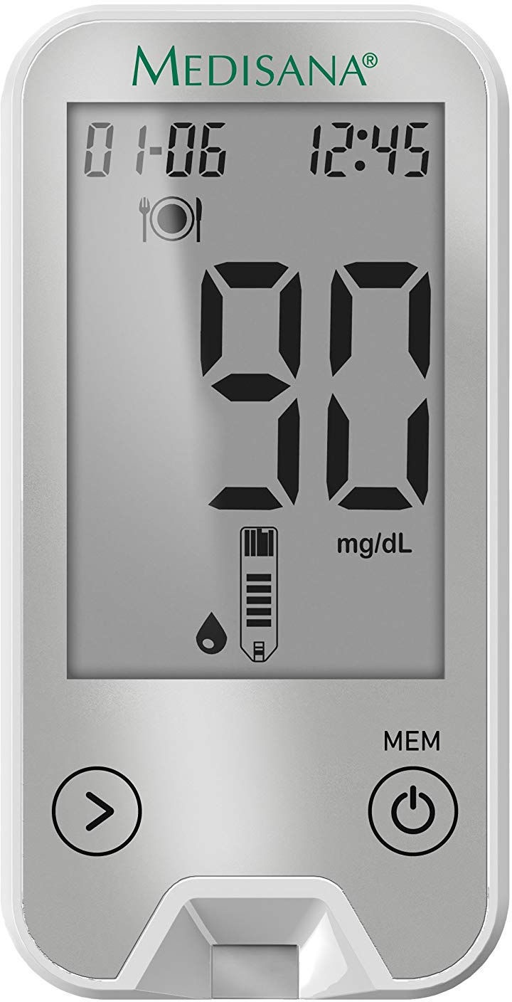 Glikometrs Medisana, 50 mm x 98 mm x 11 mm