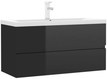 Шкаф для раковины VLX 3071655, черный, 38.5 x 90 см x 45 см