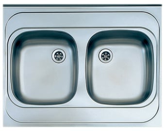 Кухонная раковина Alveus Classic 40 + sifonas, нержавеющая сталь, 800 мм x 600 мм x 155 мм
