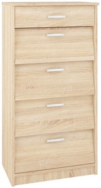 Apavu plaukts ML Meble ML 07 Sonoma Oak, 590x400x1180 mm