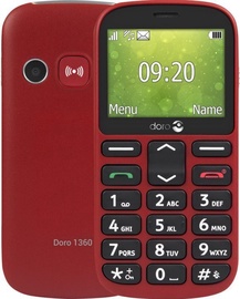 Mobilais telefons Doro 1360 Dual, sarkana, 8MB