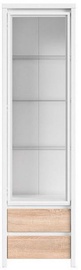 Black Red White Glass Door Cabinet Kaspian REG1W2S White/Sonoma Oak
