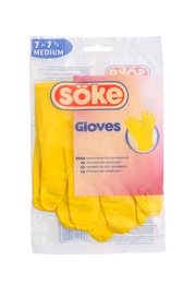 Перчатки резиновые Söke, резина/латекс, желтый, M, 2 шт.
