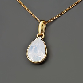 Diamond Sky Pendant Crystal Drop White Opal With Swarovski Crystals