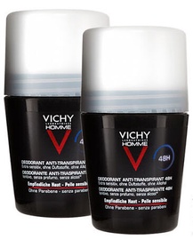 Мужской дезодорант Vichy Homme Sensitive Skin 48h Roll-On Deodorant 2x50ml