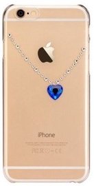 X-Fitted Blue Heart Swarovski Crystals Back Case For Apple iPhone 6/6s Gold