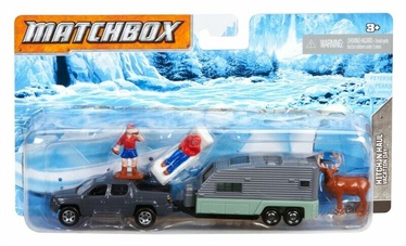 Transporta rotaļlietu komplekts Mattel Matchbox Hitch N Haul Vacation Day H1235, daudzkrāsaina