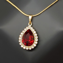 Diamond Sky Pendant Celestial Drop Siam With Swarovski Crystals