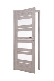 Полотно межкомнатной двери внутреннее помещение PerfectDoor Evia 01, левосторонняя, серый, 203.5 x 84.4 x 4 см