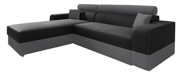 Stūra dīvāns Idzczak Meble Infinity Lux Black/Grey, kreisais, 184 x 184 x 95 cm