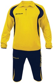 Спортивный костюм, мужские Givova, синий/желтый, 2XS