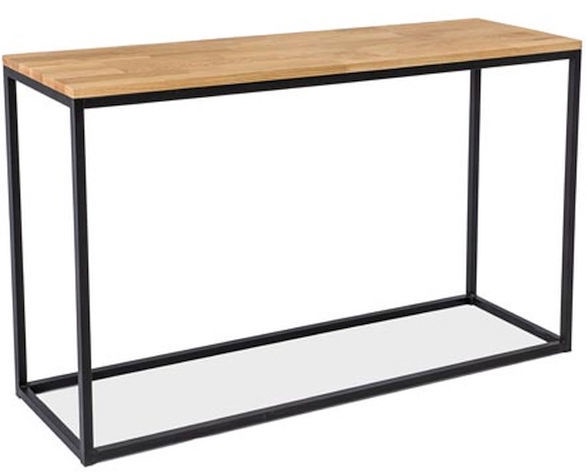 Консольный стол, черный/дубовый, 120 см x 40 см x 73 см