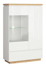 Шкаф-витрина Erla REG1D1W1S, белый/дубовый, 98 см x 41 см x 153 см
