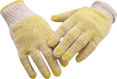 Рабочие перчатки Artmas, хлопок/полиэстер, белый/желтый, 8