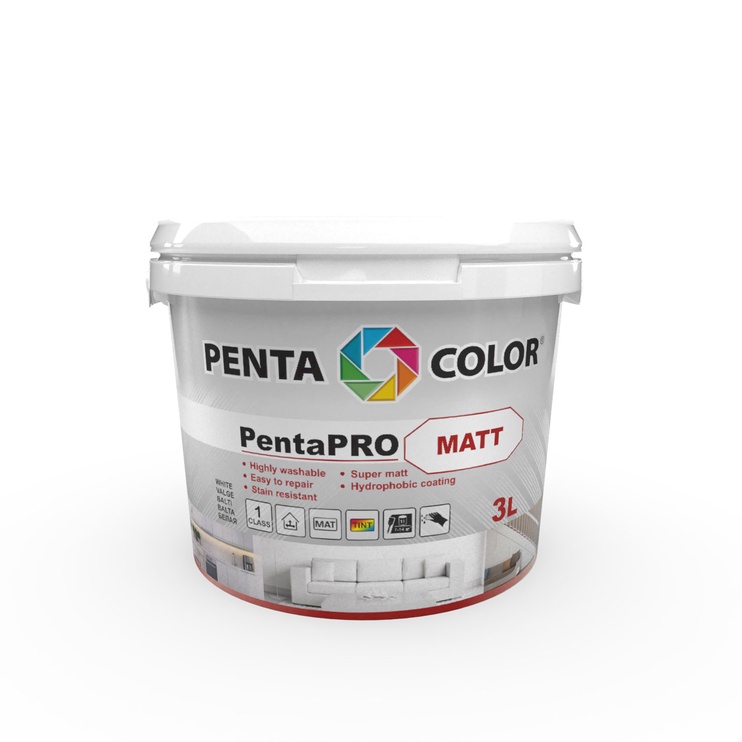 Värv Pentacolor PentaPro Wall 3, valge, 3 l