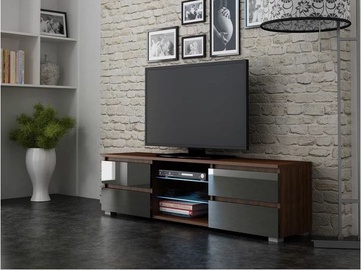 TV staliukas Pro Meble Milano 150 With Light Walnut/Grey, 1500x350x420 mm