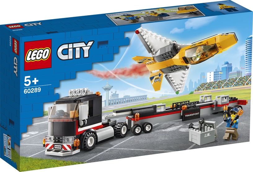 Konstruktorius LEGO City Aviacijos šventės reaktyvinio lėktuvo transporteris 60289, 281 vnt.