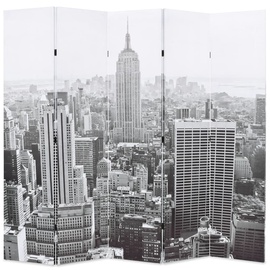 Ширма VLX Folding Room Divider New York by Day, белый/черный, 200 см x 170 см
