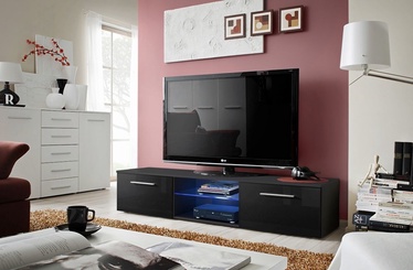 TV staliukas ASM Bono III Black/Black Gloss, 1800x450x350 mm
