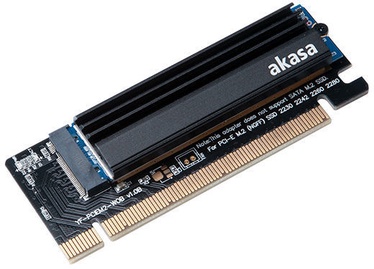 Akasa PCIe to M.2 SSD Adapter Card With Heatsink Cooler Black