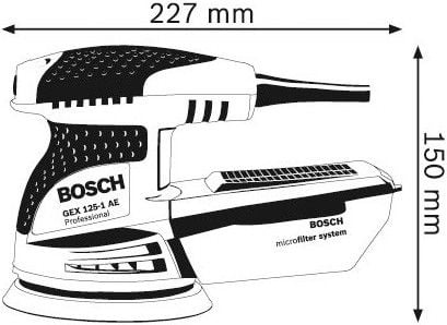 Электрическая эксцентриковая шлифовальная машина Bosch GEX 125-1 AE, 1.3 кг, 250 Вт