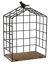 Home4you Wall Shelf Bird Cage Black Small