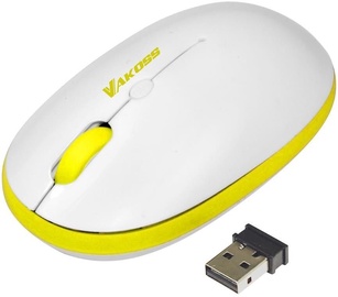 Vakoss Wireless Optical Mouse TM-652 White/Yellow