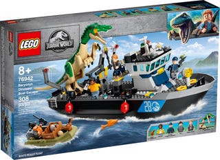 Konstruktor LEGO Jurassic World Barüoonüksi põgenemine paadiga 76942, 308 tk