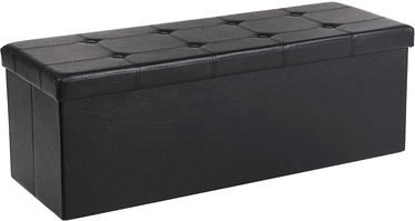 Pufs Songmics Ottoman Storage Bench, melna, 110 cm x 38 cm x 38 cm