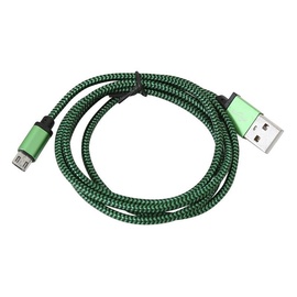 Platinet Fabric Cable MicroUSB To USB 1m Green