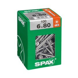 Puidukruvi Spax, 6 x 80 mm, valge, 100 tk