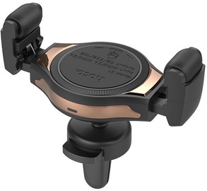 Telefona turētājs Hoco S1 Car Air Vent Holder With Wireless Qi Charger Gold/Black