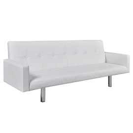 Diivanvoodi VLX Artificial Leather 242215, valge, 184 x 77.5 cm x 66.5 cm