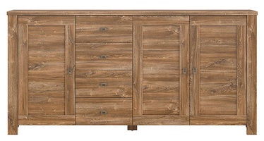 Black Red White Brussel Chest Of Drawers 40x203x100.5cm Oak