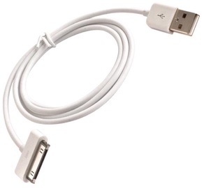 Laidas Forever, USB/Apple 30-pin, balta