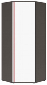 Black Red White Graphic Hallway Wardrobe 78x191x78cm Wolfram Grey/Red/White