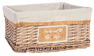 Home4you Willi Cork Basket L 48x38xH22cm Light Brown