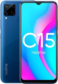 Mobilusis telefonas Realme C15, mėlynas, 4GB/64GB