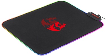 Peles paliktnis Redragon Pluto RGB P026, 330 mm x 260 mm x 3 mm, melna/sarkana