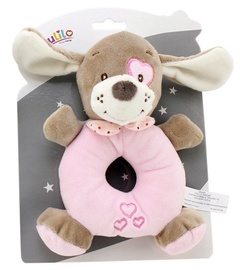 Axiom New Baby Rattle Dog Pink 16cm 4951c