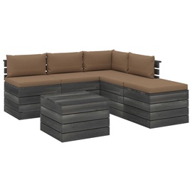 Комплект уличной мебели VLX Garden Pallet Lounge Set 3061847, серый/коричневый, 1-4 места
