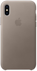 Apple Leather Back Case For Apple iPhone X Taupe