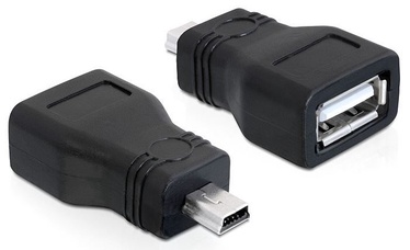 Adapteris Delock USB 2.0 A female, Mini-USB male, juoda