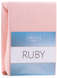 Voodilina AmeliaHome Ruby, roosa, 200x200 cm, kummiga