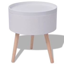 Kafijas galdiņš VLX Side Table 243402, balta, 395 mm x 395 mm x 445 mm