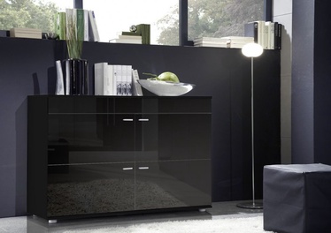 Cama Meble Logo II 120 Chest Of Drawers Black/Black Gloss