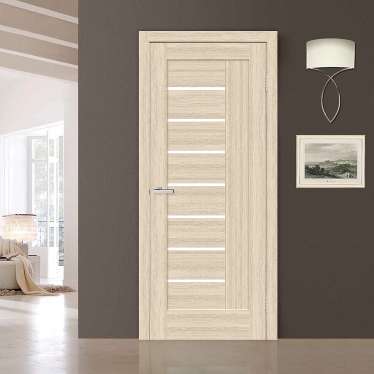 Полотно межкомнатной двери Omic Felicia, универсальная, белый/дубовый, 200 см x 70 см x 4 см